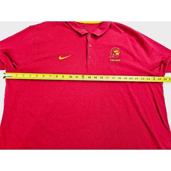 Nike 2XL Men's USC Trojans Embroidered Logo Burgundy Short Sleeve Swoosh Polo - Picture 3 of 10